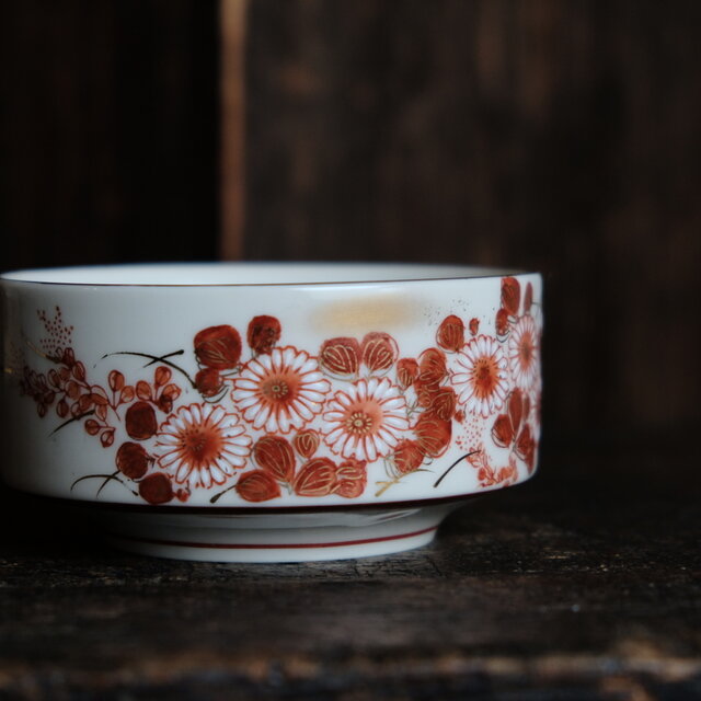 A1283-1/九谷焼/美山 造/花草文銘々皿8客/飾鉢/盛鉢/菓子皿/懐石道具 A1283-1/九谷焼/美山 造/花草文銘々皿8客/飾鉢/盛鉢/菓子