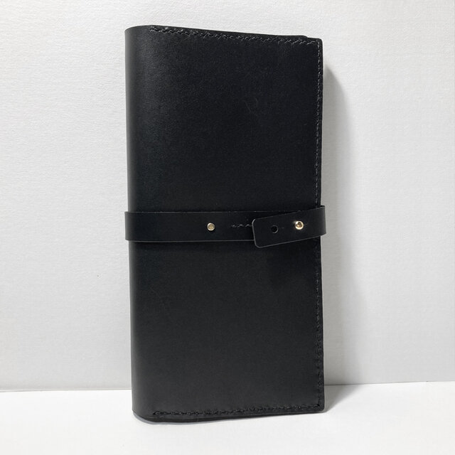 牛革のオーガナイザー（ブラック×シャンパンゴールド）