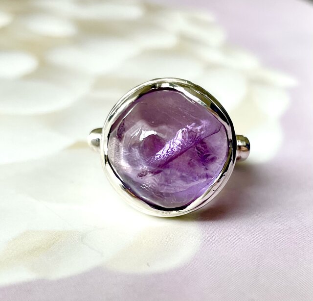 天然アメジストリング 手摺り天然アメジストの指輪 | iichi 日々の暮らしを心地よく