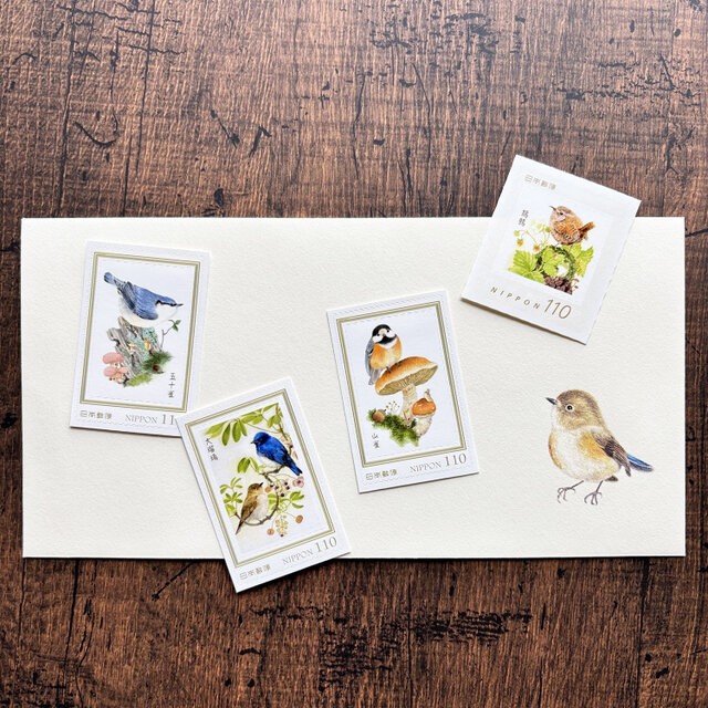 とりのこ切手『オオルリ&ミソサザイ』 | iichi 日々の暮らしを心地よく