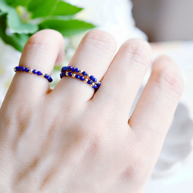 プチラピスラズリの細リング 指輪 ピンキーリング ファランジリング 12