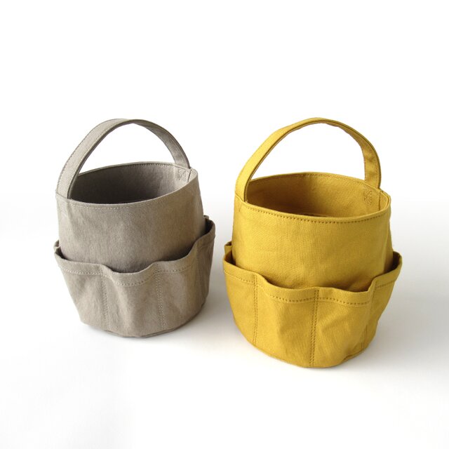 【受注生産】ツールバッグ　お裁縫かばん　やまぶき色　ワンハンドル