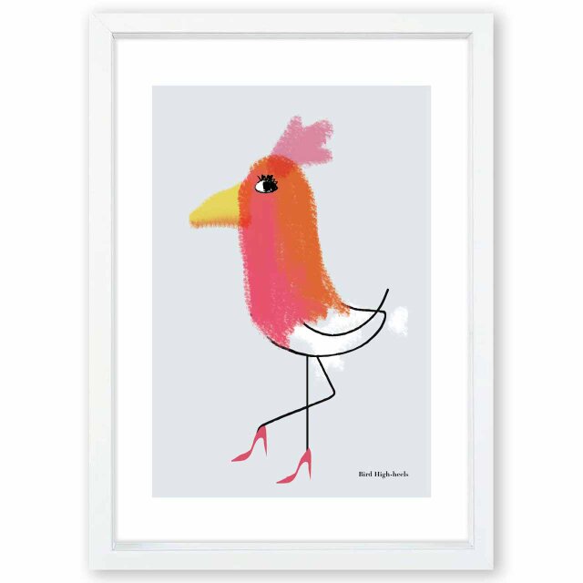 なんてったってハイヒール　鳥　送料無料 　イラスト　ポスター　アートポスター　アートsei検索新着順　3482