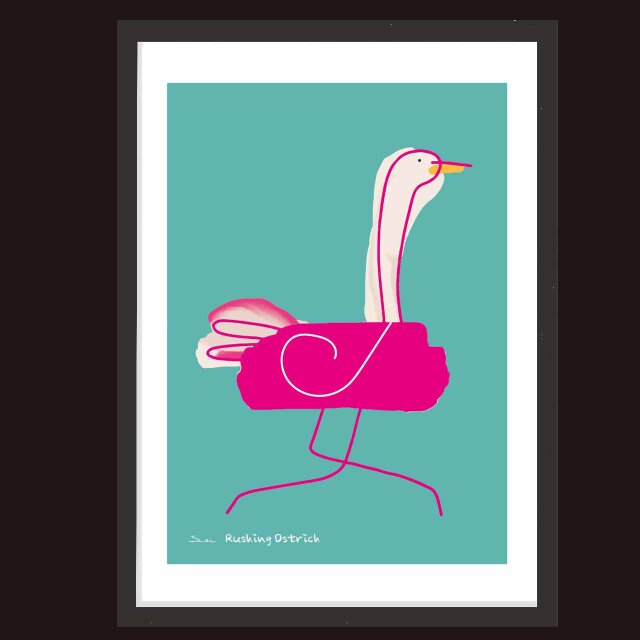 急ぐ鳥　鳥　送料無料 　イラスト　たのしくなるお部屋へ　ポスター　アートポスター　アートsei検索新着順　3438