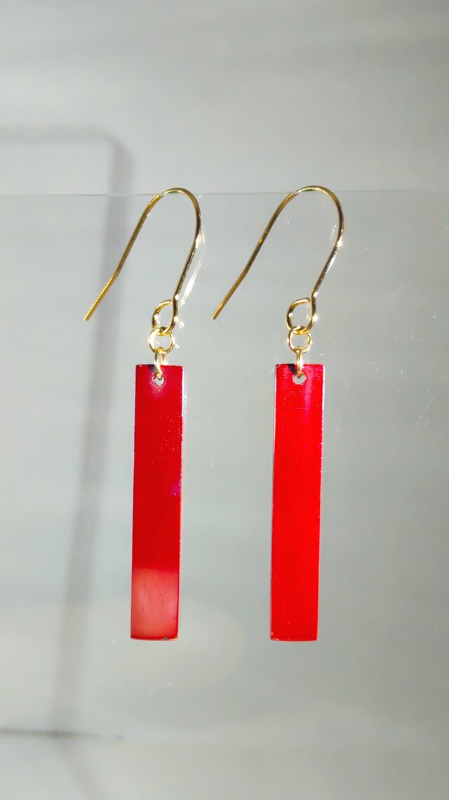 【緋銅】スクエアプレートのピアス