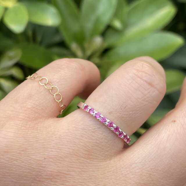 パープルサフィレット　指輪 Amethyst Peridot Diamond - Suffregettes ring |