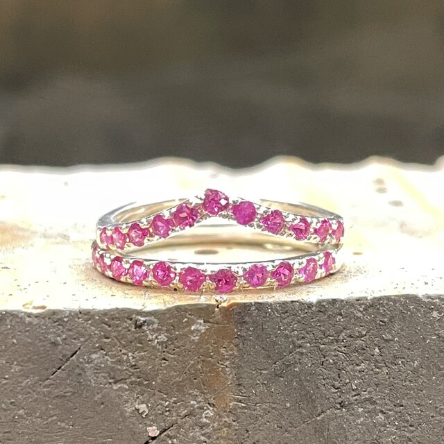 ルビー ハーフエタニティ 0.39ct シルバーSV925リング | iichi 日々の