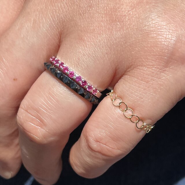 天然ルビーハーフエタニティリング　PT ルビー ハーフエタニティ 0.39ct シルバーSV925リング | iichi