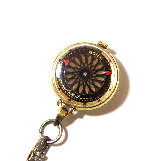 60s Vintage ERNEST BOREL Cocktail Pendant Watch Necklace
