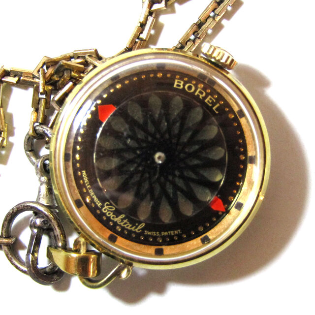 60s Vintage ERNEST BOREL Cocktail Pendant Watch Necklace