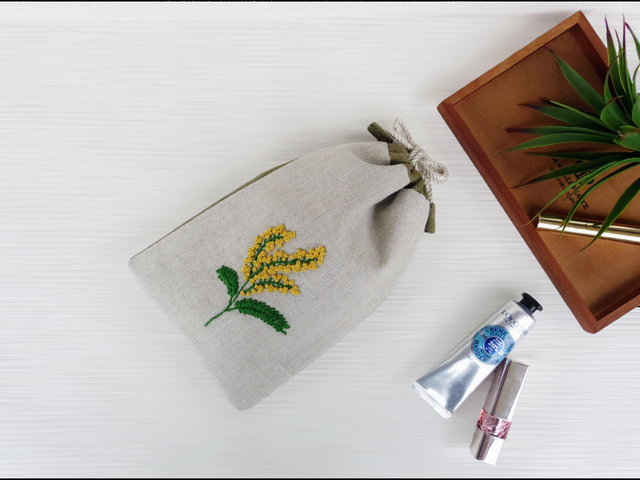 【美品】mizutani douguten リネン巾着袋 花刺繍 it-6815ed524640d-1200.png