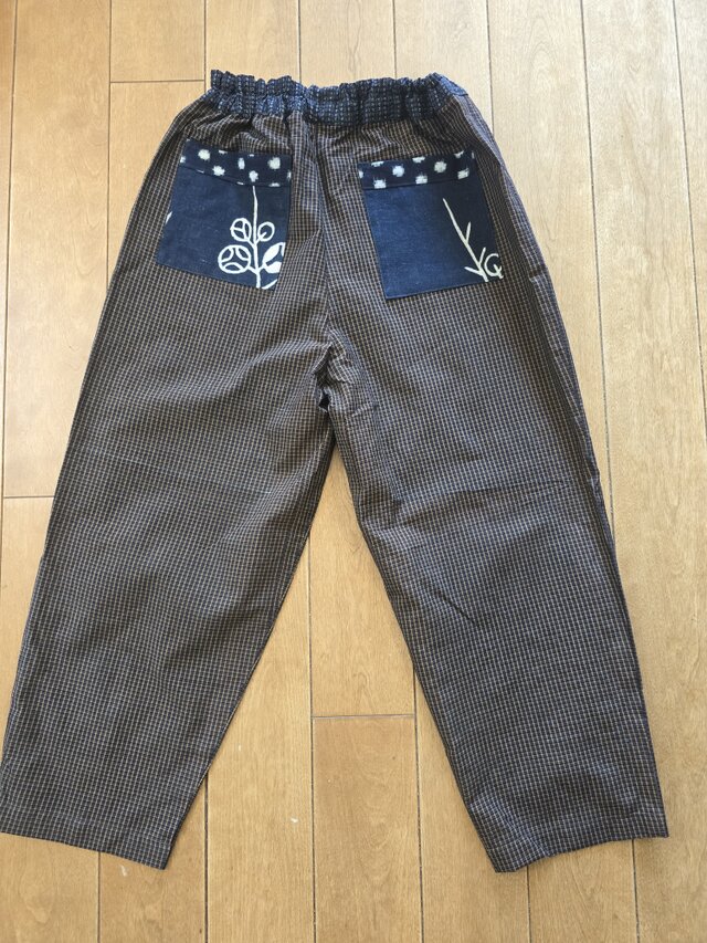 着物リメイク 縞木綿のパンツ 着物リメイク 手作り 縞木綿 シンプル パンツ | iichi 日々の