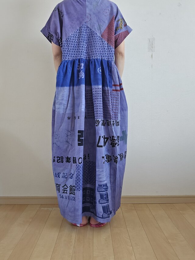 着物リメイク 手作り 染め 手ぬぐい ワンピース | iichi 日々の暮らし