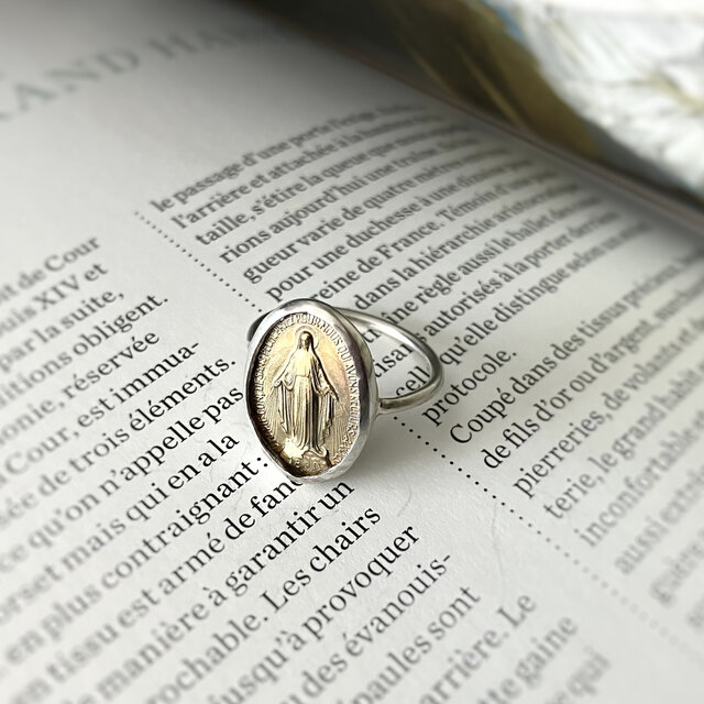 [フランス奇跡のメダイ] Bezel ring - gold*SV