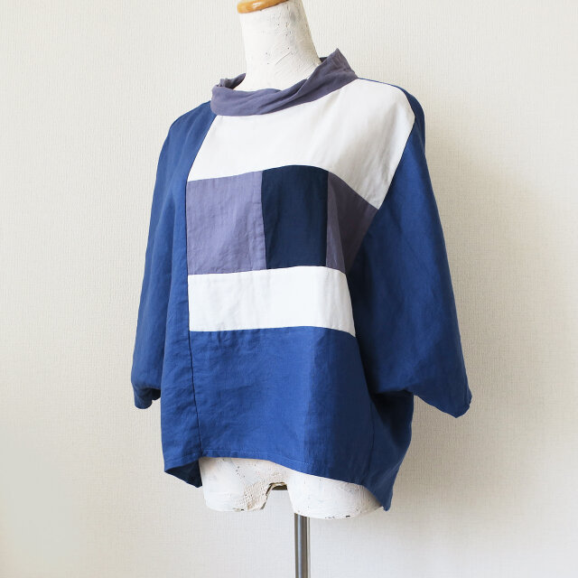 涼やかな綿麻トップス 一点もの