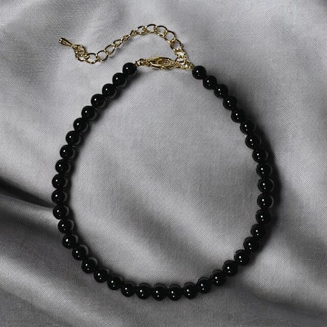 遺品整理品‥k14‥オニキス、ブレスレット Genuine Stone オニキス ブレス （レディース） | Moon Label