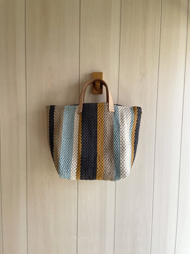 ト−トバッグ裂き織り大型ハンドメイド 送料 無料 通販ハンドメイド・手芸 - ト−トバッグ裂き織り大型