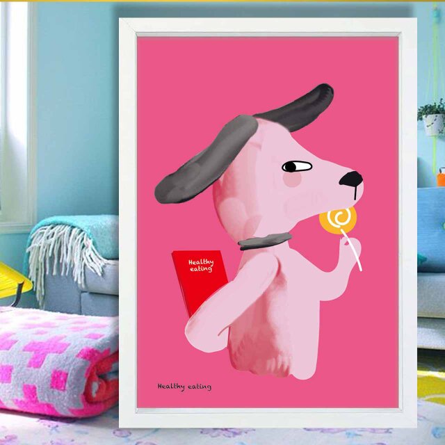 やめられない　犬　送料無料 　イラスト　A4〜A0　ポスター　アートポスター　アートsei検索新着順　2657