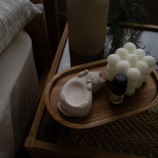 ごろ〜んにゃんこのアロマストーン｜猫のお腹がトレイになるミニ