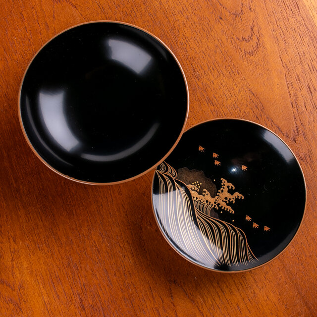 木地漆塗 波千鳥蒔絵 吸物椀 煮物椀 E1482 | iichi 日々の暮らし