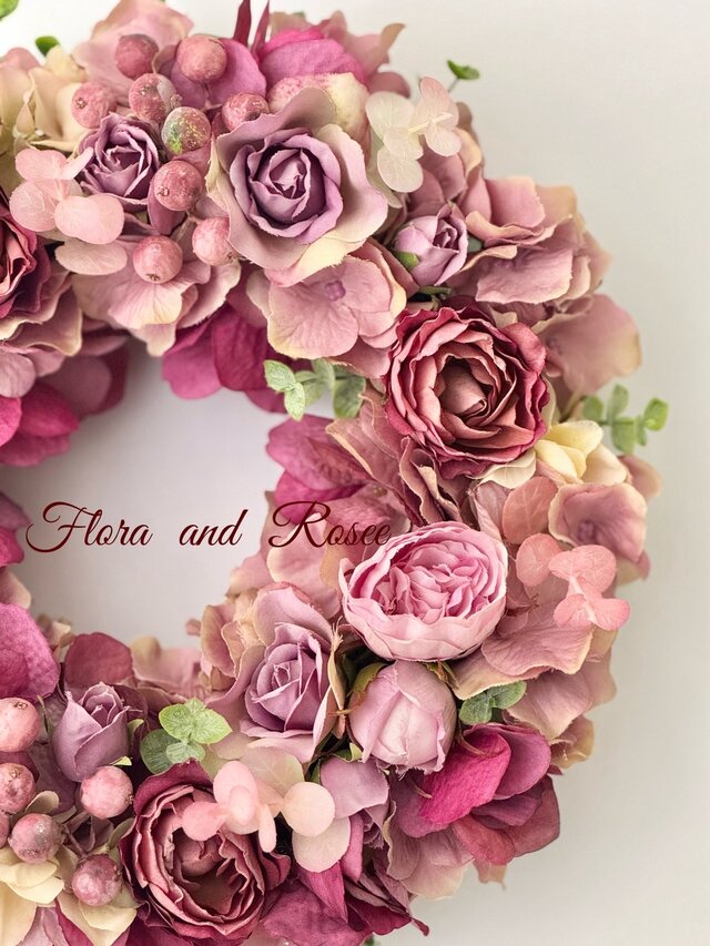 アンティークカラーのローズリース | iichi 日々の暮らしを心地よく