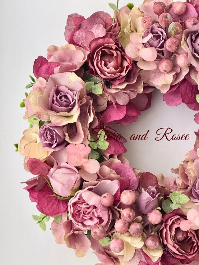 アンティークカラーのローズリース | iichi 日々の暮らしを心地よく