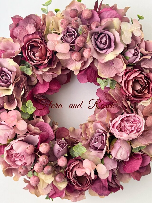 アンティークカラーのローズリース | iichi 日々の暮らしを心地よく