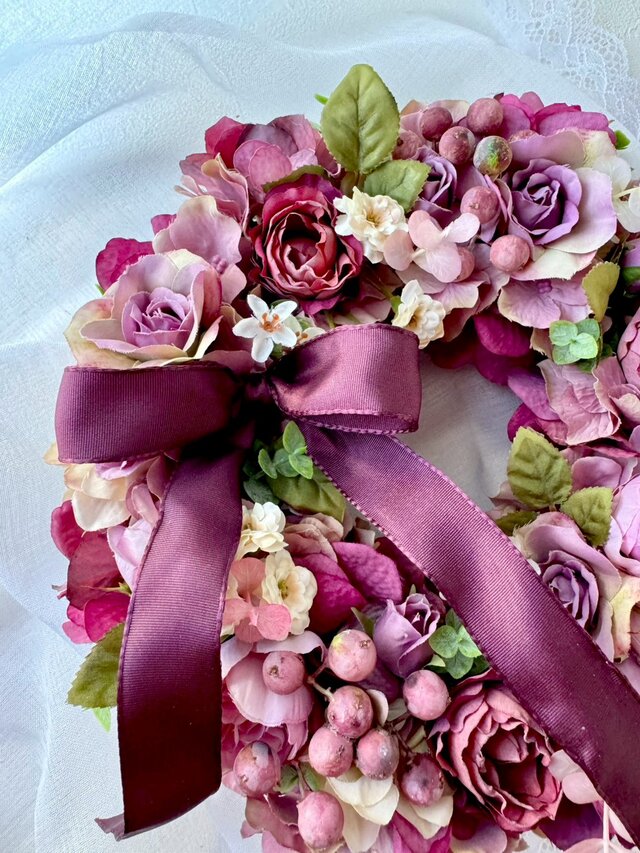 アンティークカラーのローズリース | iichi 日々の暮らしを心地よく