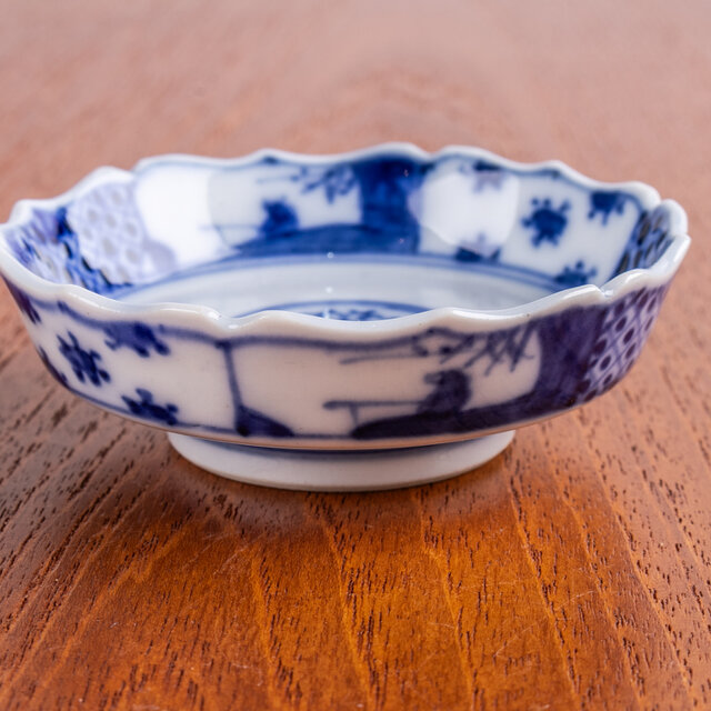 古伊万里 染付更紗山水文小皿 豆皿 明治時代 E1431B | iichi