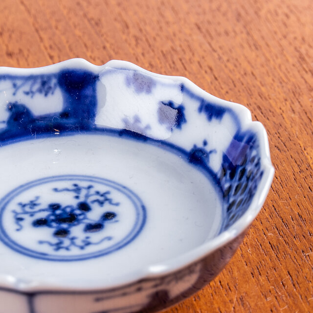 古伊万里 染付更紗山水文小皿 豆皿 明治時代 E1431B | iichi