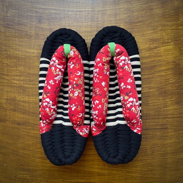 【L】ぽってり鼻緒の布ぞうり（極太鼻緒）L015