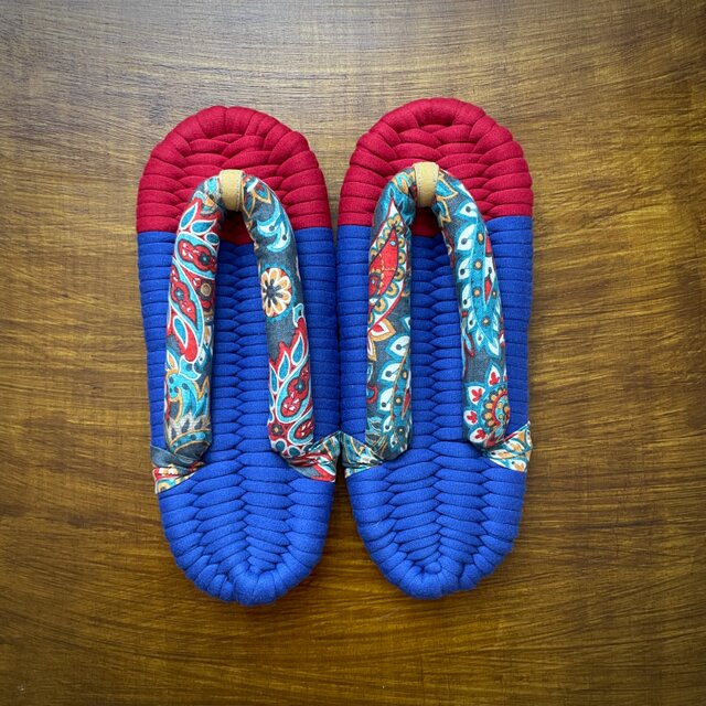 【M】ぽってり鼻緒の布ぞうり　M006