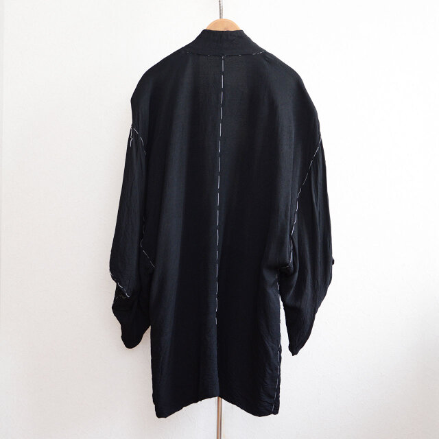 昭和後期 ジャパンヴィンテージ 唐獅子裏地 メンズ羽織 黒 Japanese