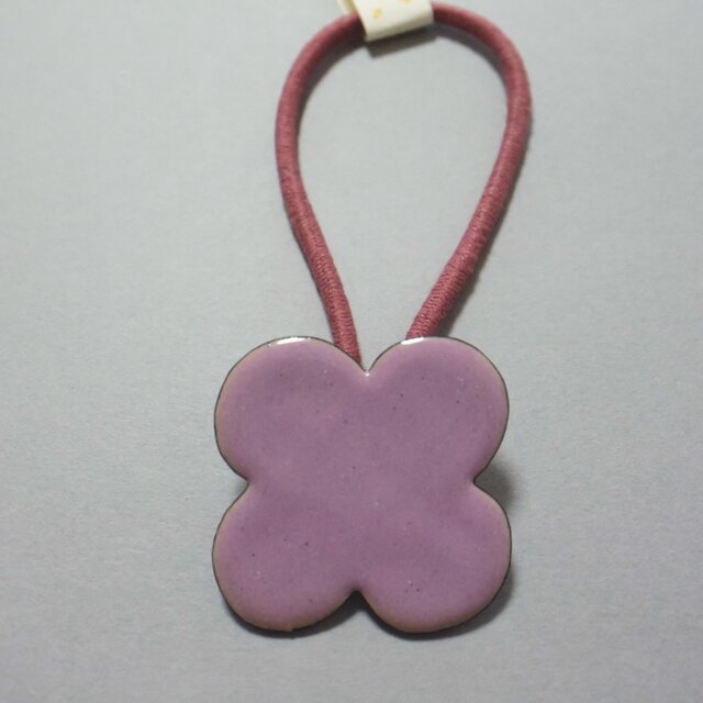 お花のヘアゴム　七宝焼　ピンク