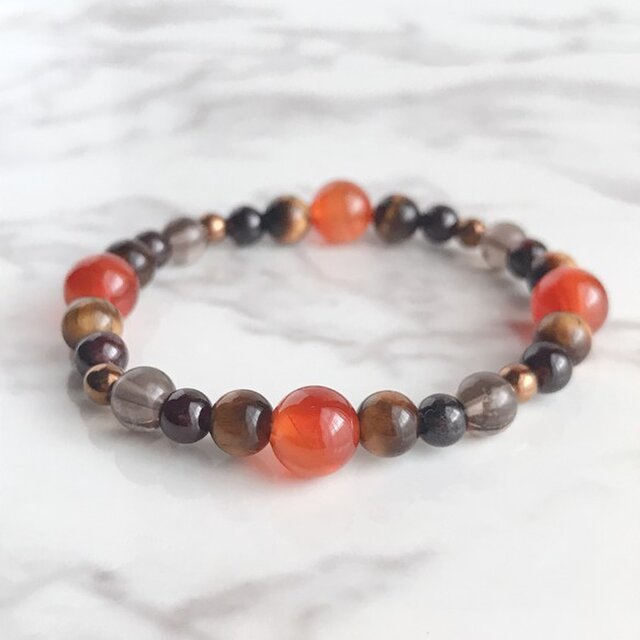【再販50点以上】思い通りに人生を変化させる カーネリアン タイガーアイ パワーストーン 天然石 ブレスレット No23