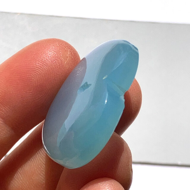 ハート形ブルーカルセドニー[71] 30x30mm 50Cts 天然石ルース