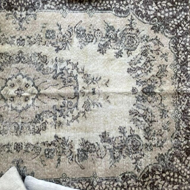 超大判163×263メダリオン 細やかなボタニカル トルコヴィンテージラグ