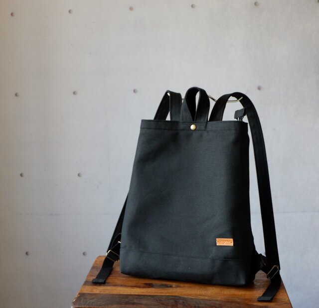 毎日のリュック/A4◇ブラック◇倉敷帆布 | iichi 日々の暮らしを