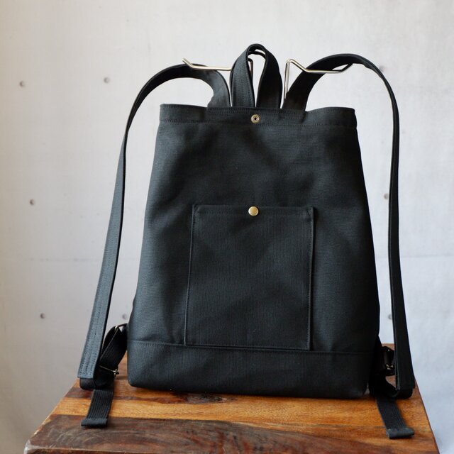 毎日のリュック/A4◇ブラック◇倉敷帆布 | iichi 日々の暮らしを