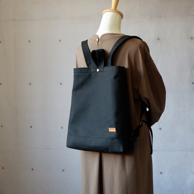毎日のリュック/A4◇ブラック◇倉敷帆布 | iichi 日々の暮らしを