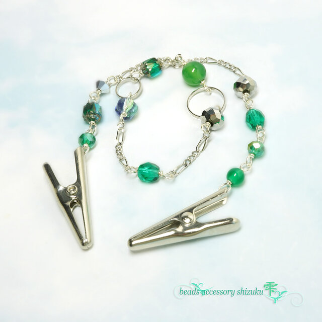 ハットクリップ＊グリーンオニキス