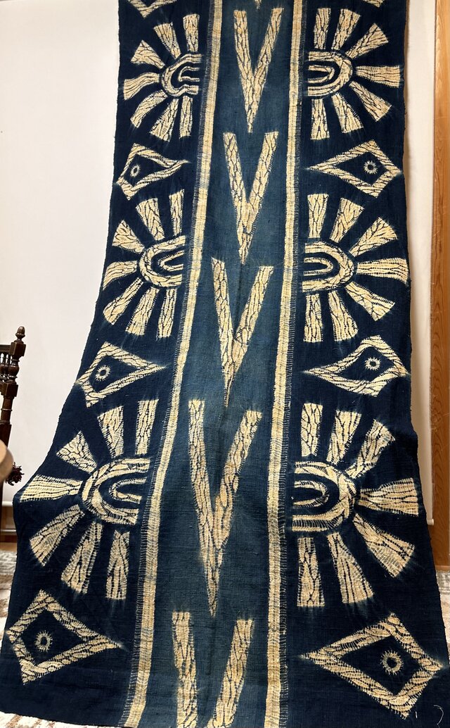 綿　藍染　タペストリー　