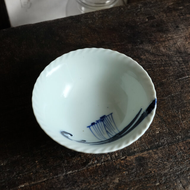 古伊万里 染付 線描き 六角鉢 - 生活骨董と古布のアンティーク
