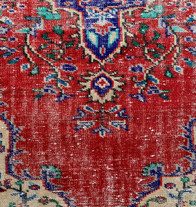 超大判　コーラルレッド　253×147 トルコヴィンテージラグ 超大判 コーラルレッド 253×147 ざっくり編み トルコ