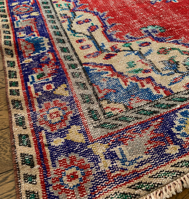 超大判　コーラルレッド　253×147 トルコヴィンテージラグ 超大判 コーラルレッド 253×147 ざっくり編み トルコ