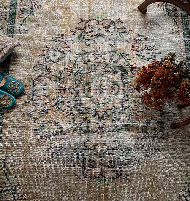 特大 超大判 カーキベージュ 271×168 トルコヴィンテージラグ | iichi
