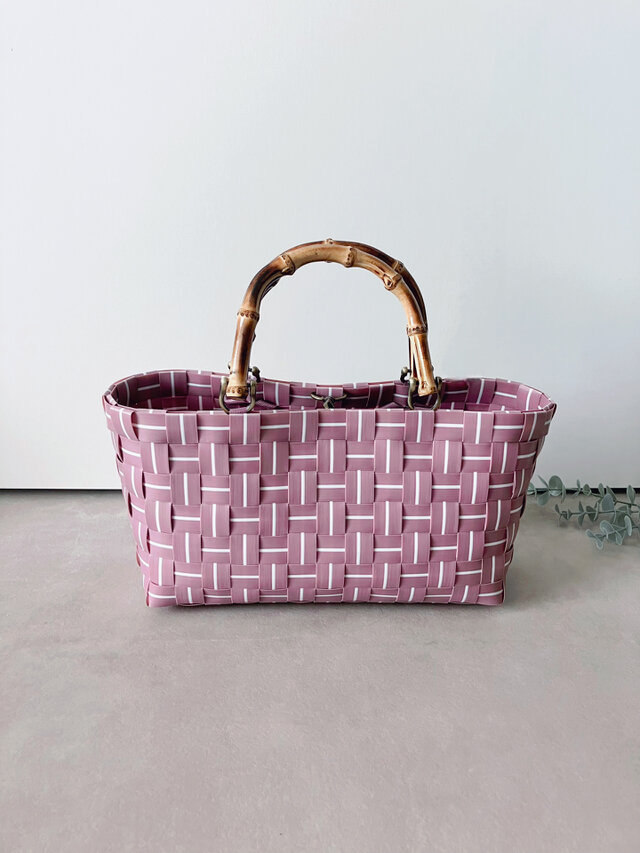 【新色】くすみピンク/ライントート(横長Sサイズ)