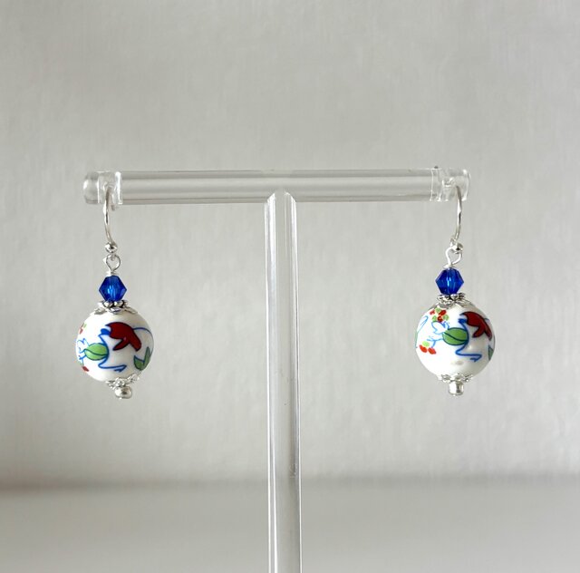 【1198】人魚と波模様の小さめピアス／イヤリング 1198】人魚と波模様の小さめピアス／イヤリング