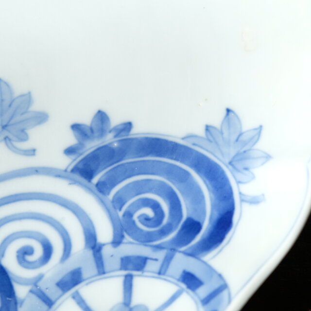 特価¥2800→¥2200】鳥と楓◇伊万里 染付八寸皿 大皿 骨董・antiques