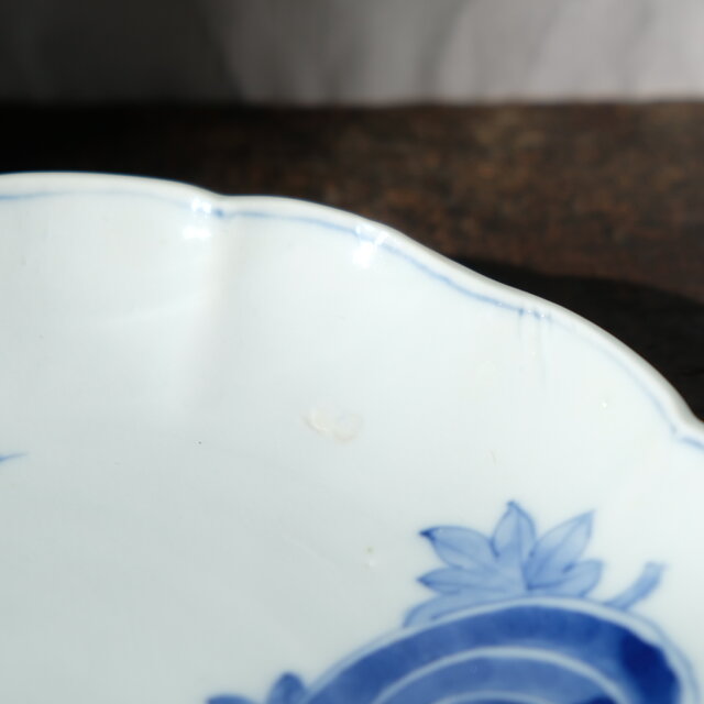 特価¥2800→¥2200】鳥と楓◇伊万里 染付八寸皿 大皿 骨董・antiques